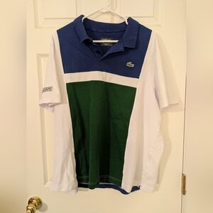 Lacoste Men's Blue and Green Polo Shirt